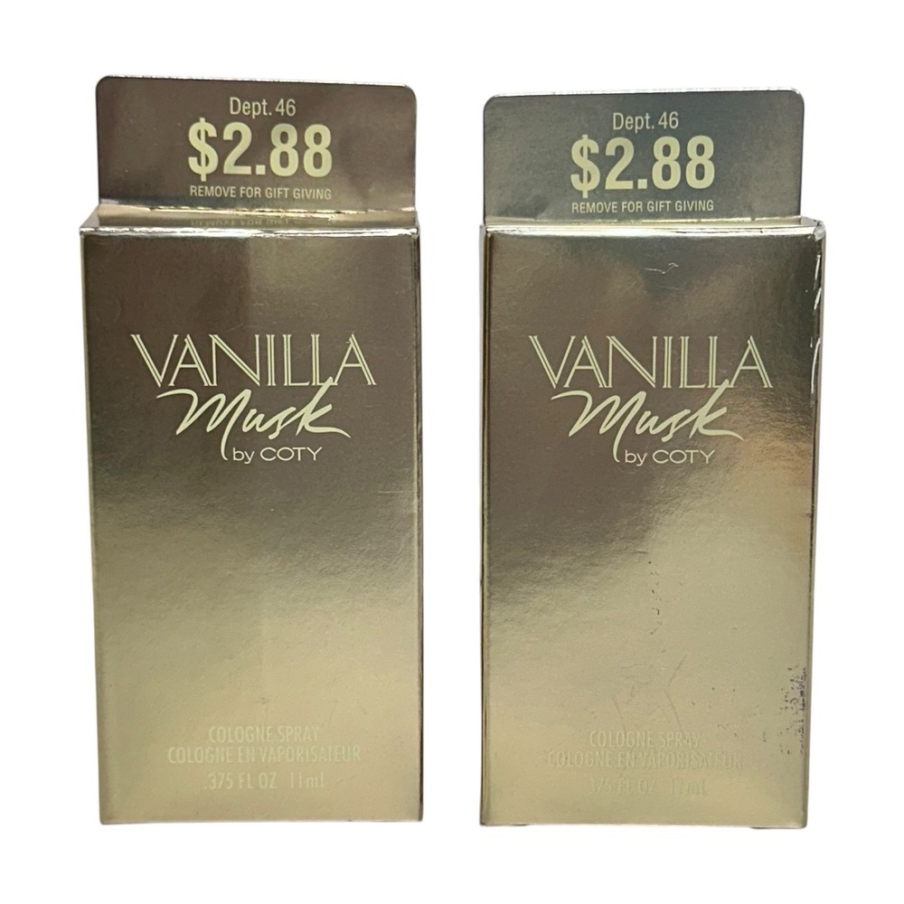 Vanilla‎ Musk by Coty Cologne Spray .375 oz  LOT OF 2 Travel Gift Size NIB
